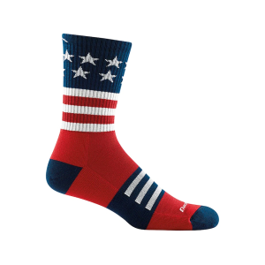 Darn Tough Men's Captain Stripe Lightweight Cushion Micro Crew Socks Stars and Stripes XL