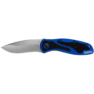 Kershaw Blur Assisted Opening Pocket Knife 3.4" Drop Point Sandvik 14C28N Steel Blade Aluminum Handle Navy Blue