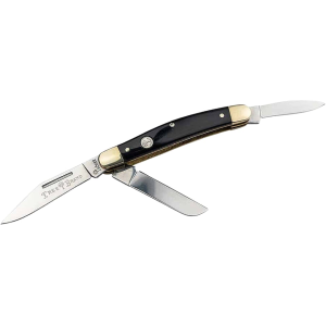 Boker Knives Traditional Series 2.0 Stockman Pocket Knife 3" Clip Point, Spey, Wharncliffe D2 Satin Blade Jigged Bone Handle Brown
