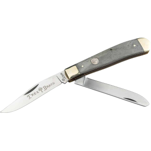 Boker Knives Traditional Series 2.0 Trapper Pocket Knife 3.25" Clip and Spey Point D2 Satin Blade Bone Handle Gray