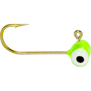 Mr. Crappie Teen-Zee Sausage Head 1/32oz Football Jighead Limetreuse