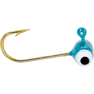 Mr. Crappie Teen-Zee Sausage Head 1/32oz Football Jighead Cyan