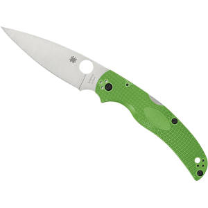 Spyderco Native Chief Lightweight Salt Pocket Knife 4.02" Drop Point LC 200 N Satin Blade Fiberglass Reinforced Nylon (FRN) Handle Green