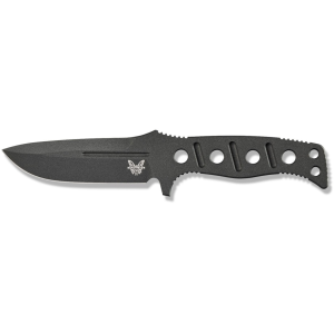 Benchmade Fixed Adamas Fixed Blade Knife 4.2" Drop Point CPM CruWear Gray Cerakote Blade Paracord Handle Black