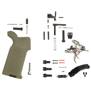 AR-STONER Deluxe Enhanced Lower Parts Kit with Magpul Magazine Release Button, Trigger Guard and MOE K2 Grip Flat Dark Earth