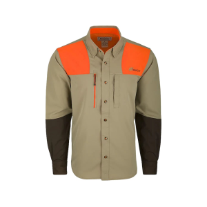 McAlister Men's MST Upland Tech Long Sleeve Shirt Orange/Khaki XL