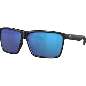 Costa Del Mar Men's Rincon Polarized Sunglasses Matte Black Frame Blue Mirror Glass Lens