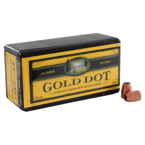 Speer Gold Dot 45 ACP Short Barrel (451 Diameter) Bullets 230 Grain Bonded Hollow Point Box of 100