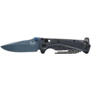 Benchmade Mini Adira Pocket Knife 3.21" Drop Point CPM MagnaCut Blue Blade Grivory Handle Tempest Gray