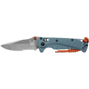 Benchmade Mini Adira Pocket Knife 3.21" Drop Point CPM MagnaCut Stonewashed Blade Grivory Handle Depth Blue