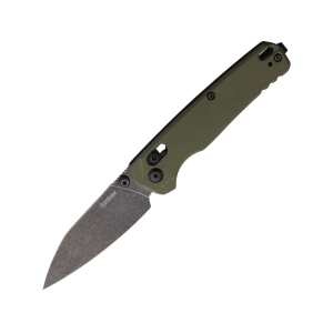 Kershaw Bel Air Pocket Knife 3.13" Reverse Tanto CPM MagnaCut Dark Stonewash Blade Aluminum Handle OD Green