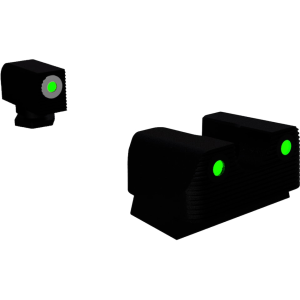 Rival Arms Night Sight Set for Glock 17, 17L, 19, 22, 23, 24, 26, 27, 33, 34, 35, 38, 39 Gen 1, 2, 3, 4, 5 3-Dot Tritium Green with White Outline