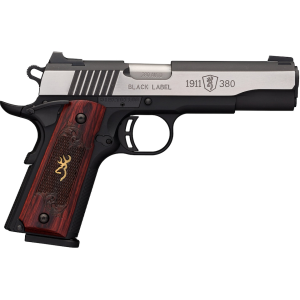 Browning 1911-380 Black Label Medallion Pro 380 ACP Pistol 4.25" Barrel 8+1 Round Stainless Slide Rosewood Grip Matte Black Frame Night Sights