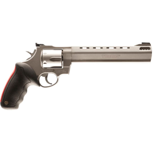 Taurus Raging Bull 44 Remington Magnum Revolver 8.38" Stainless Barrel 6 Round Black/Red Grip