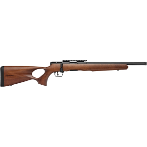 Savage Arms B17 Timber Bolt Action Rifle 17 Hornady Magnum Rimfire (HMR) 18" Steel Threaded Barrel Black Frame Wood Thumbhole Stock
