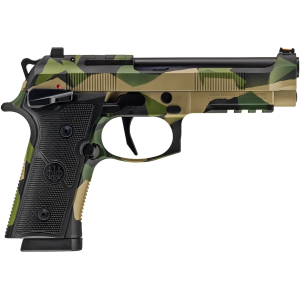 Beretta 92XI SAO Foreign Combat Series 9mm Luger Pistol 4.7" Barrel 15+1 Round Splinter Camo Slide Black Grip Splinter Camo Frame