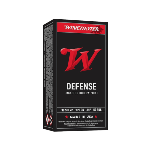 Winchester Defense 38 Special +P Ammo 125 Grain Jacketed Hollow Point Case of 500 (10 Boxes of 50) - Winchester