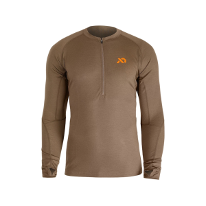 First Lite Men's Wick Quarter Zip Base Layer Shirt Dry Earth Large - First Lite