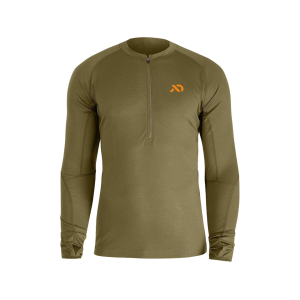 First Lite Men's Wick Quarter Zip Base Layer Shirt Conifer Large - First Lite