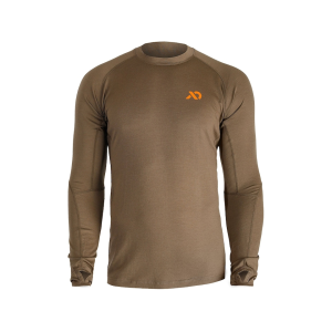 First Lite Men's Wick Long Sleeve Base Layer Shirt Dry Earth Large - First Lite