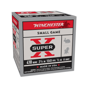 Winchester Super X High Brass 410 Ammo 2-1/2" #6 Lead Shot 1/2 oz Box of 25