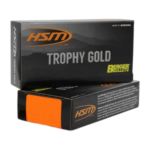 HSM Trophy Gold 300 Remington Ultra Magnum Ammo 168 Grain Berger Hunting VLD (Very Low Drag) Jacketed Hollow Point Box of 20