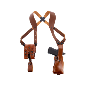 Galco VHS 4.0 Shoulder Holster Ambidextrous Glock 17, 22, 31, 47 with Streamlight TLR-1 Leather Tan - Galco