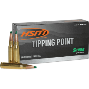 HSM Tipping Point 7mm Remington Magnum Ammo 165 Grain Sierra GameChanger Polymer Tip Box of 20