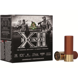 Hevi-Shot Hevi-XII Waterfowl 12 Gauge Ammo 2-3/4" #6 Tungsten Shot 1-1/8 oz Case of 250 (10 Boxes of 25) - Hevi-Shot