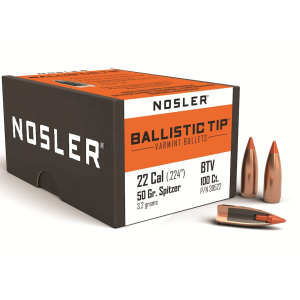 Nosler Ballistic Tip Varmint 22 Caliber (224 Diameter) Bullets 50 Grain Polymer Tip Box of 100