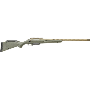 Ruger American Predator Gen II Bolt Action Rifle 350 Legend 22" Fluted Burnt Bronze Cerakote Threaded Barrel Burnt Bronze Frame Green Splatter Raised Comb Stock
