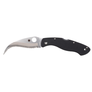 Spyderco Civilian SpyderEdge Pocket Knife 4.125" Partially Serrated Talon Point VG-10 Stainless Blade G-10 Handle Black