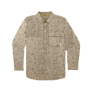 Marsh Wear Men's Big Pine Field Long Sleeve Shirt Khaki Mallard Camo Large