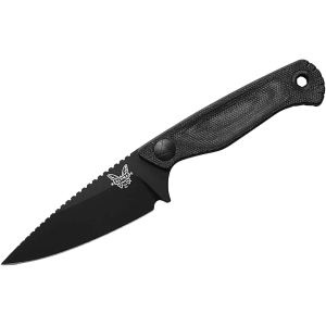 Benchmade Dacian Fixed Blade Knife 3.54" Spear Point CPM MagnaCut Black Cerakote Blade Canvas Micarta Handle Black