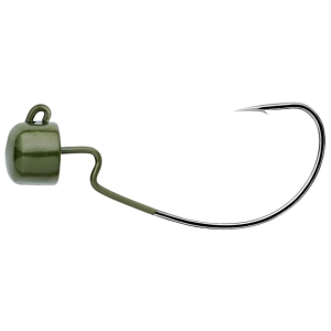 Owner Block Head Offset 1/0 1/8oz Wacky Jighead Green Pumpkin