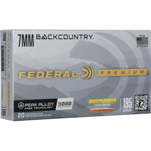 Federal Premium 7mm Backcountry Ammo 195 Grain Berger Elite Hunter Jacketed Hollow Point Box of 20