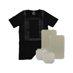 Premier Body Armor Everyday Armor T Shirt 360 With 4 Level IIIA Armor Panels Black XL