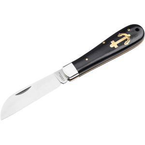 Boker Knives History Knife & Tool Anchor Knife Pocket Knife 3.15" Drop Point 1.4116 Satin Blade Ebony Wood Handle Black