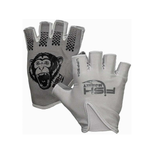 Fish Monkey Men's Stubby Guide Fingerless Gloves Light Gray XL