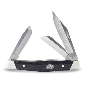 Buck Knives 301 Stockman Pocket Knife 2.875" Clip, Sheepfoot and Spey 420HC Satin Blade Ebony Wood Handle