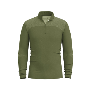 Smartwool Men's Intraknit Thermal Quarter Zip Base Layer Shirt Winter Moss Large