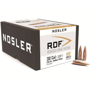 Nosler RDF 30 Caliber (308 Diameter) Bullets 175 Grain Jacketed Hollow Point Box of 500