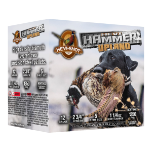 Hevi-Shot Hevi-Hammer Upland 12 Gauge Ammo 2-3/4" #5 Steel and Bismuth Shot 1-1/4 oz Case of 250 (10 Boxes of 25) - Hevi-Shot