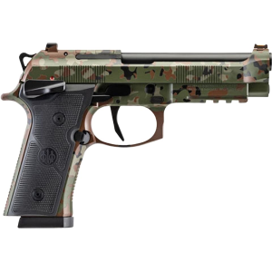 Beretta 92XI SAO Foreign Combat Series 9mm Luger Pistol 4.7" Barrel 15+1 Round Flectarn Camo Slide Black Grip Flectarn Camo Frame