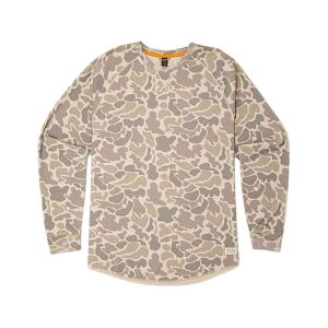 Marsh Wear Men's Surfside Waffle Knit Long Sleeve Shirt Khaki Mallard Camo Medium