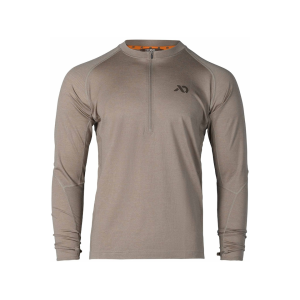 First Lite Men's Wick Quarter Zip Base Layer Shirt Walnut Large
