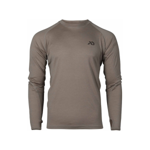 First Lite Men's Wick Long Sleeve Base Layer Shirt Walnut Medium