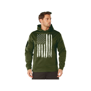 Rothco Men's Concealed Carry Flag Hoodie Olive Drab Medium