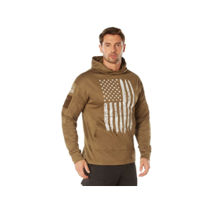 Rothco Men's Concealed Carry Flag Hoodie Coyote Brown Large