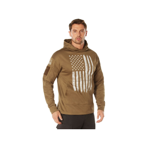 Rothco Men's Concealed Carry Flag Hoodie Coyote Brown XL